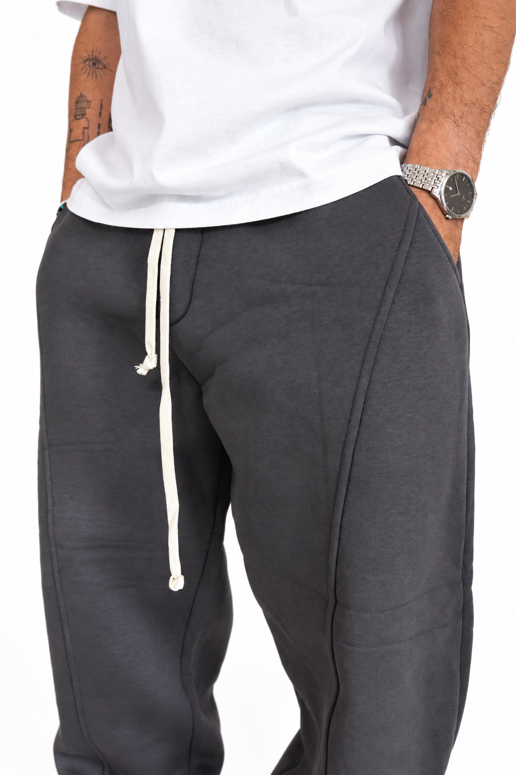 Pantalone piombo tuta fondo stretto