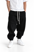 Pantalone nero tuta con fondo a elastico
